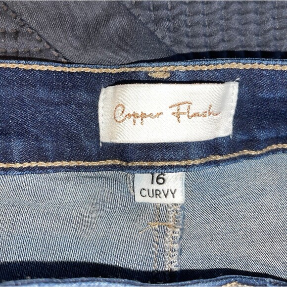 Copper Flash Jeans Curvy Ankle Skinny Midrise Stretch Women’s Size 16 - Picture 5 of 12
